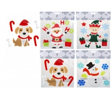 Christmas Gel Window Stickers 20cm X 20cm ( Assorted )