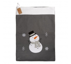 Deluxe Grey Knitted Snowman Sack 50X70cm
