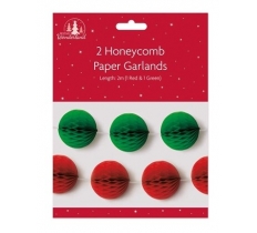 Paper Decoration Christmas Honeycomb Garland 2 Pack
