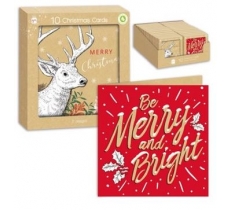 Square Kraft Christmas Card Pack Of 10