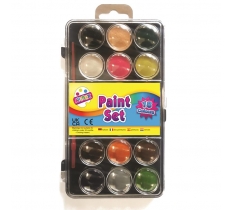 18 Colour Paint Box With Paint Brush