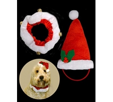 Pet Santa Hat & Collar Set