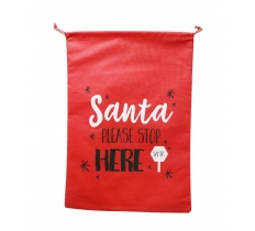 Santa Stop Here Sack 70X48cm