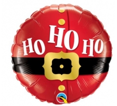 Round 18" Ho Ho Ho Santas Belt Balloon