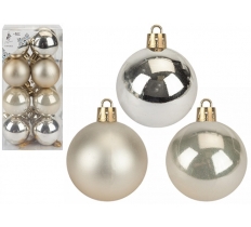 Christmas Baubles 5cm Champagne Set Of 16