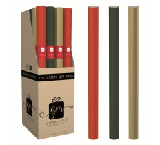 Christmas 2m Gift Wrap Ribbed