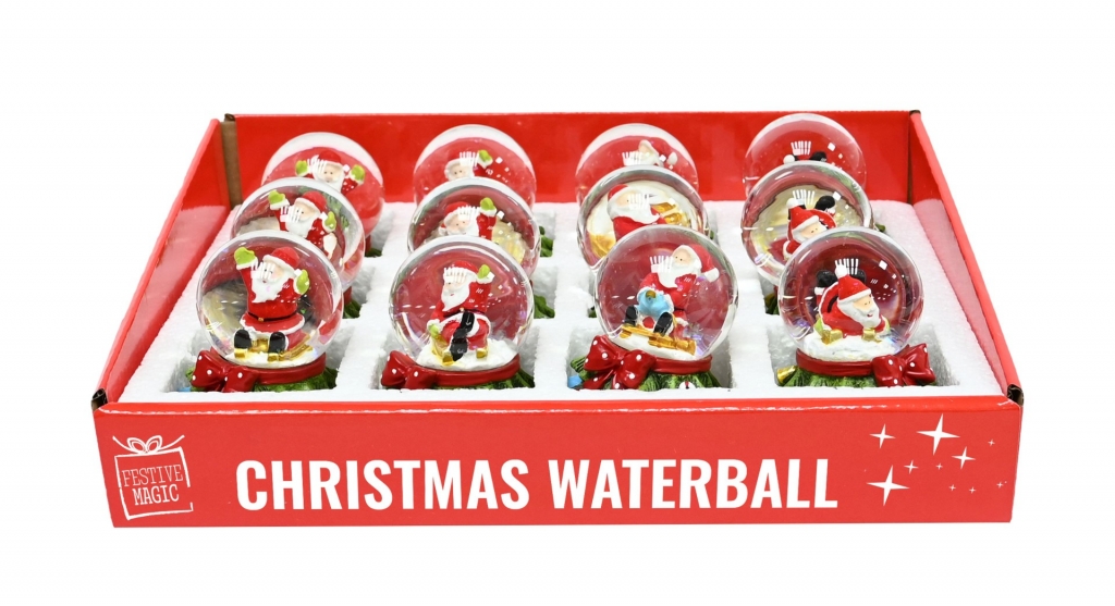 SANTA WATERBALL 45mm TREE ASSORTED - Click Image to Close