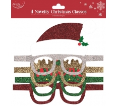 Novelty Christmas Glasses 4 Pack