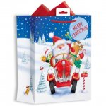 CHRISTMAS GIFT BAG SANTA'S RED CAR MEDIUM