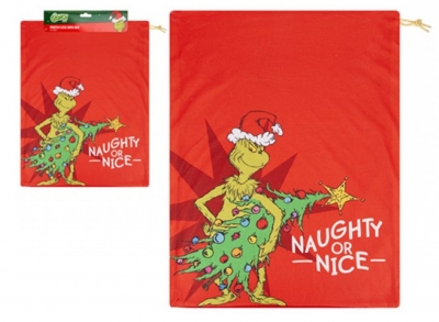 Grinch Printed Fleece Santa Sack 70cm X 50cm