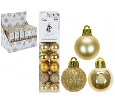 SET OF 32 2.5CM BAUBLES IN PVC BOX