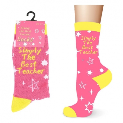 Ladies Cotton Simply The Best Teacher Design Socks