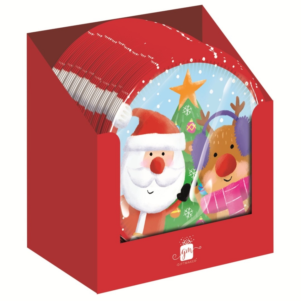 Christmas Plates Kids Character 23cm Pack Of 6 - Click Image to Close