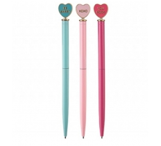 Love Heart Message Topped 3 Assorted