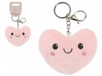 Ultra Soft Pink Heart Shaped Pom Pom Keychain