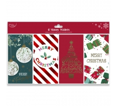 Christmas Conp Money Wallet Polybag 4pack