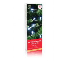 BATTERY OPERATED LED STRING LIGHTS 50 WHITE