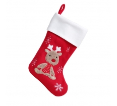 Deluxe Plush Red Fluffy Reindeer Stocking 40cm X 25cm