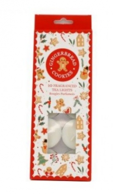 Christmas Gingerbread Tea Lights Pack Of 10