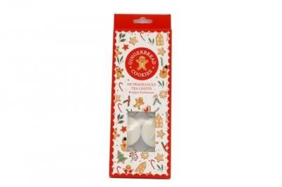 Christmas Gingerbread Tea Lights Pack Of 10