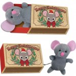 Christmas Plush Mouse In A Matchbox 12 X 8 X 4cm