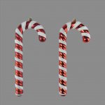 Candy Cane Baubles Red/White 2 X 24cm