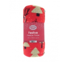 Christmas Forest Festive Design Fleece Blanket Throws