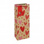 Valentine's Day Kraft Hearts Bottle Bag