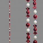 Bauble & Candy Garland Red/ White 1.8m
