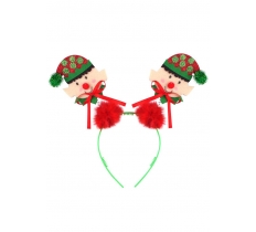 Christmas Elf Head Bopper Headband With Red Fur