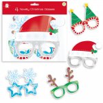 Novelty Christmas Glasses 4 Pack