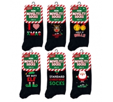 Mens Cotton Rich Novelty Christmas Design Socks