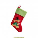 Deluxe Plush Red Gingerbread Man Stocking 40cm X 25cm