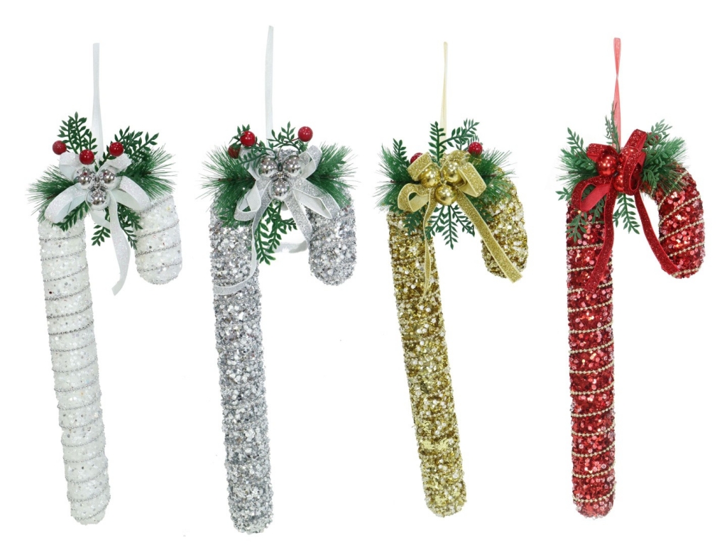 Christmas Sparkle Candycane Deco 33cm - Click Image to Close