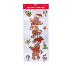 Gingerbread Window Cling Glitter