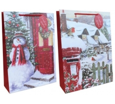 Gift Bag Christmas Trad Scenes Ex Large ( 32 X 44 X 11cm)