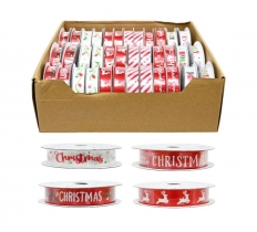 Christmas Ribbon 16Mmx2.7M Printed ( Assorted Designs )