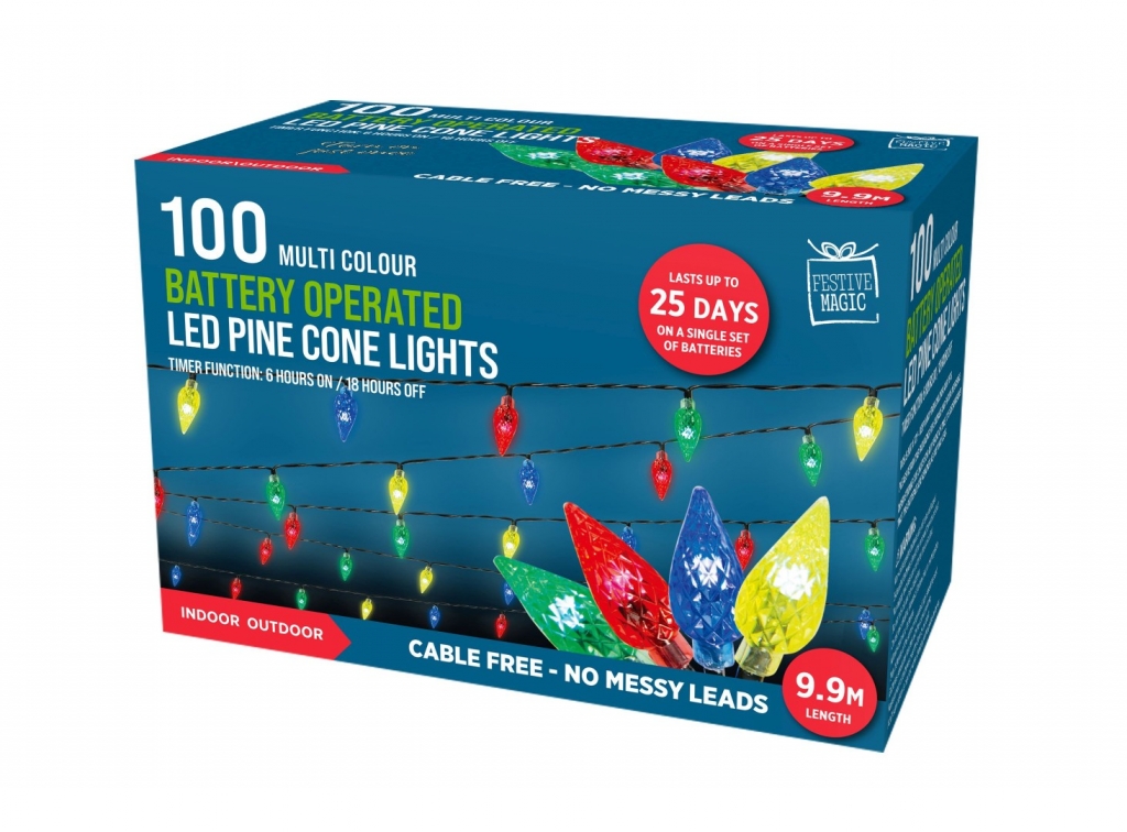 Christmas LED Pine Cone Lights 9.9m ( 100 Lights ) - Click Image to Close