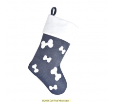 Deluxe Plush Bone Grey Knitted Stocking 40cm X 25cm