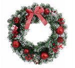 Christmas Deluxe Heavy Snowy Pine Wreath 40Cm