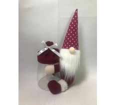 10" Gonk Red Polka Dot Christmas Candy Jar