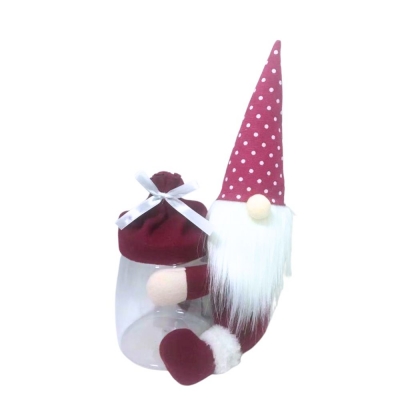 Gonk Red Polka Dot 10" Christmas Candy Jar