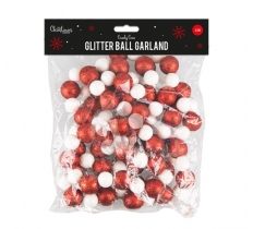 Candy Cane Glitter Ball Garland 2.3M