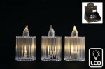Christmas 4X6 LED Ribbed Acrylic Candle