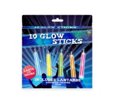 Box Glow Sticks (15cm) with Cord Lanyards 10 Piece