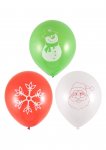 23cm Christmas Balloons Printed 12 Pack