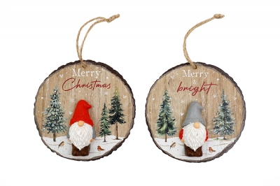 Christmas Gonk Hanging Plaque 10cm