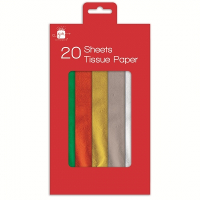 Christmas 20 Sheets Tissue Paper 5 Colour