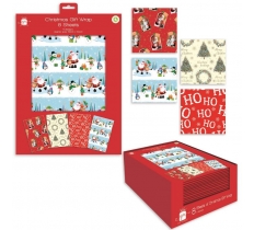 Christmas Gift Wrap 8 Sheets 50 x 50cm ( Assorted Designs )