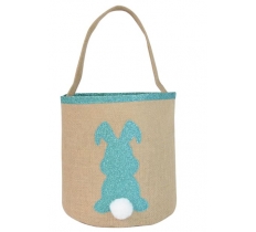 EASTER JUTE BUCKET WITH BLUE BUNNY